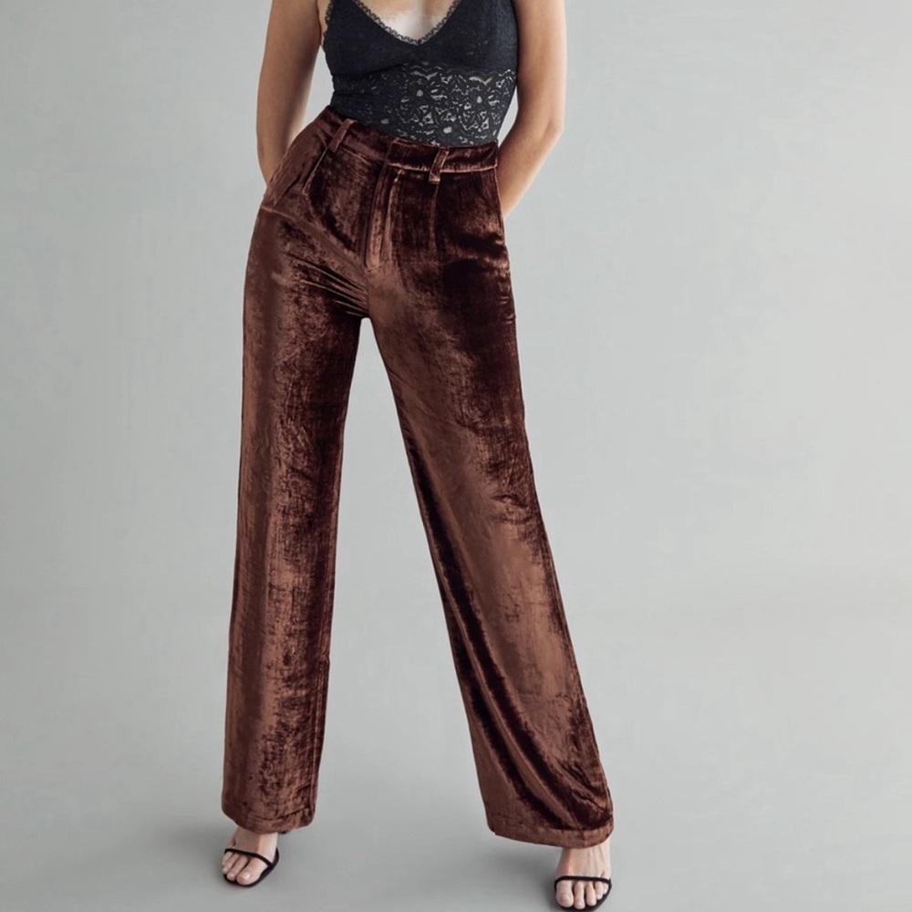 Reformation Brown Velvet Pants